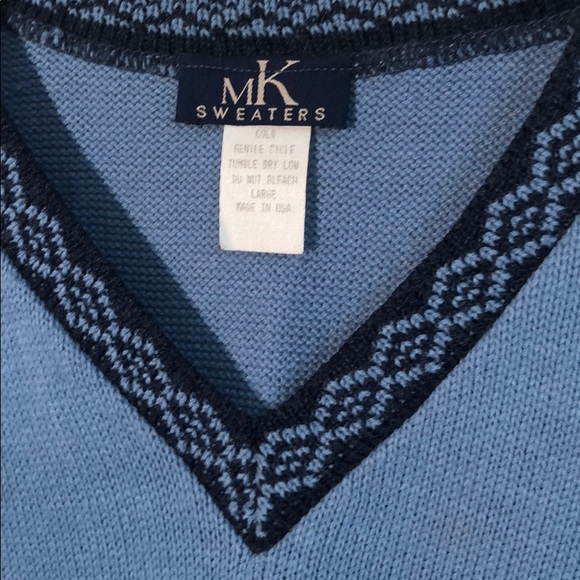MK Sweater Blue stripe v neck Large - Picture 3 of 8